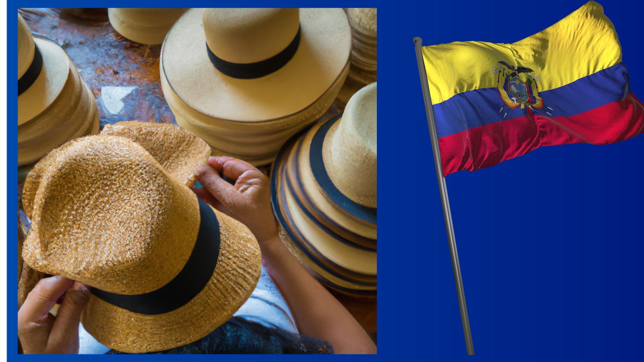 Handwerkskunst der Montecristi ecuadorianischen Hüte