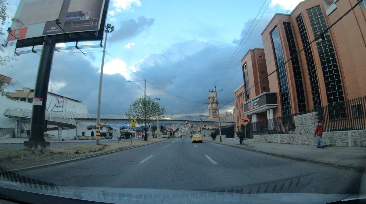 Driving through Cuenca city in Ecuador