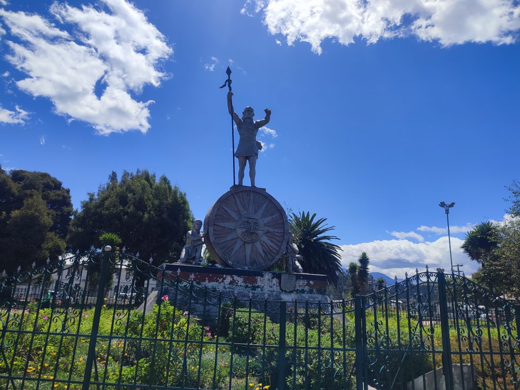 Scupltures in Megasaurios Park in Otavalo