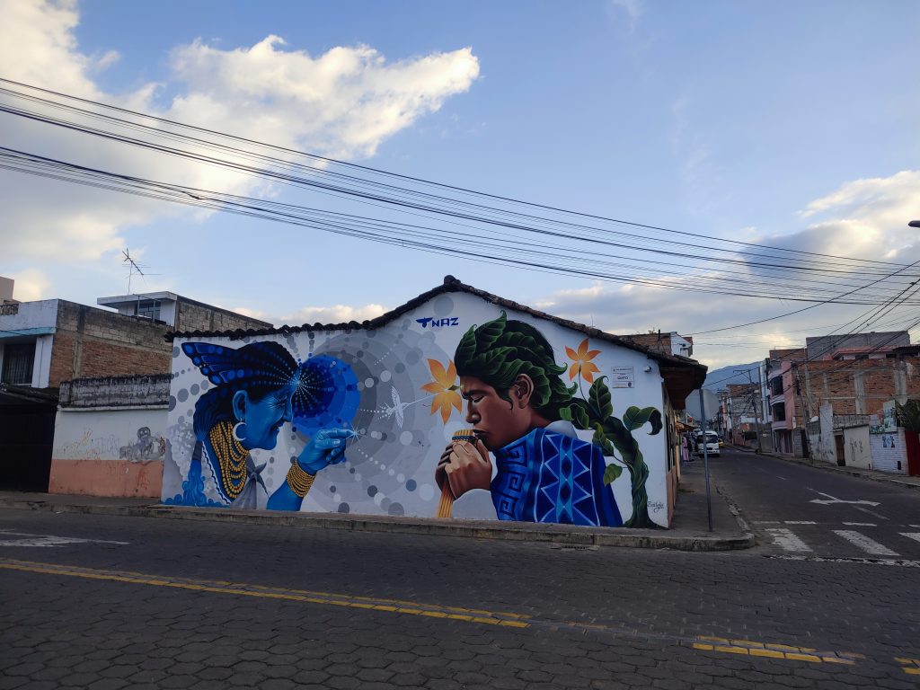 Indigenous mural in Otavalo