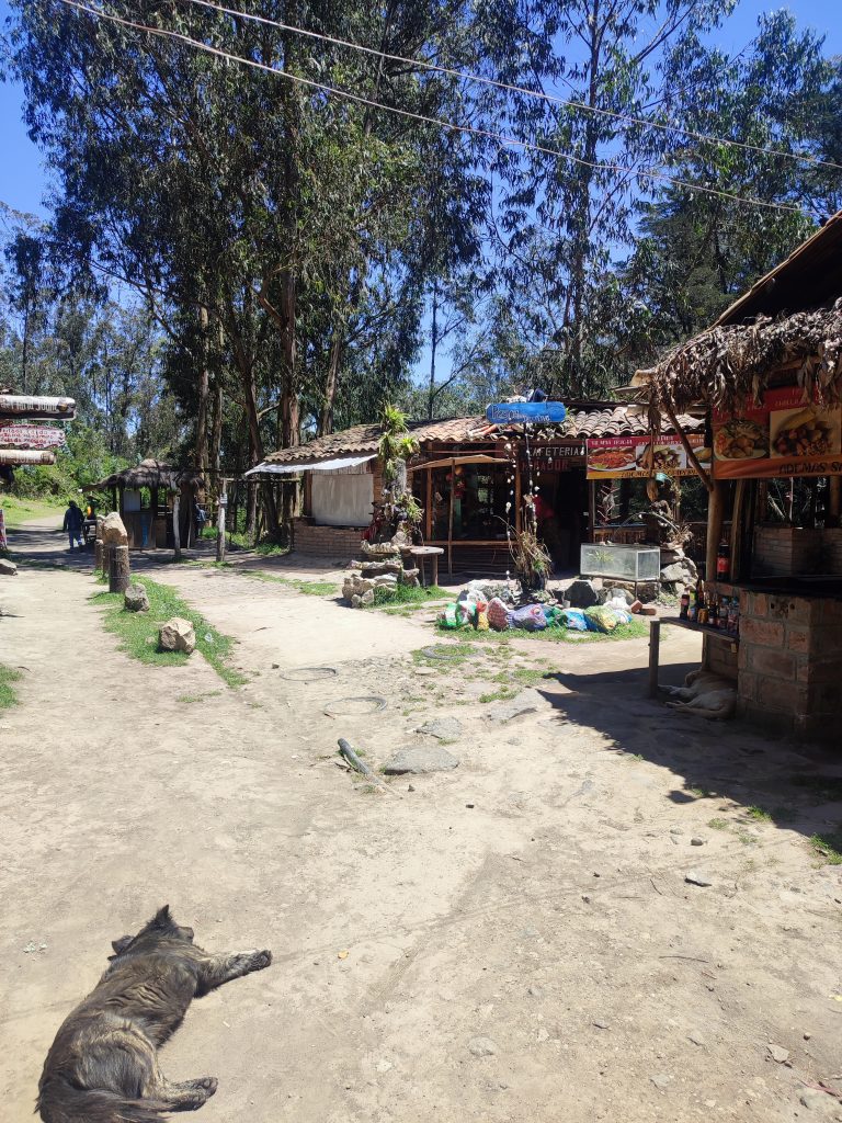 Local shops on the trail to Peguche waterfalls in Otavalo