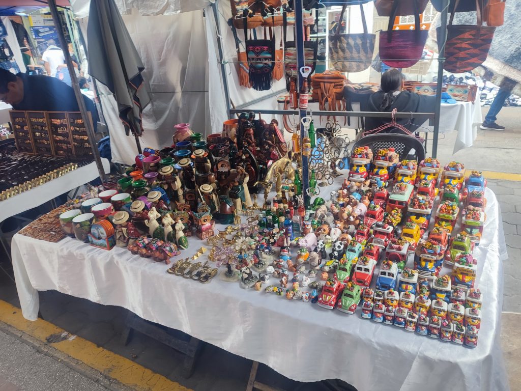 Indigenous souvenirs of Otavalo market