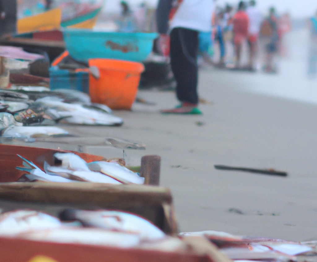 Playa de Tarqui fish market in Manta