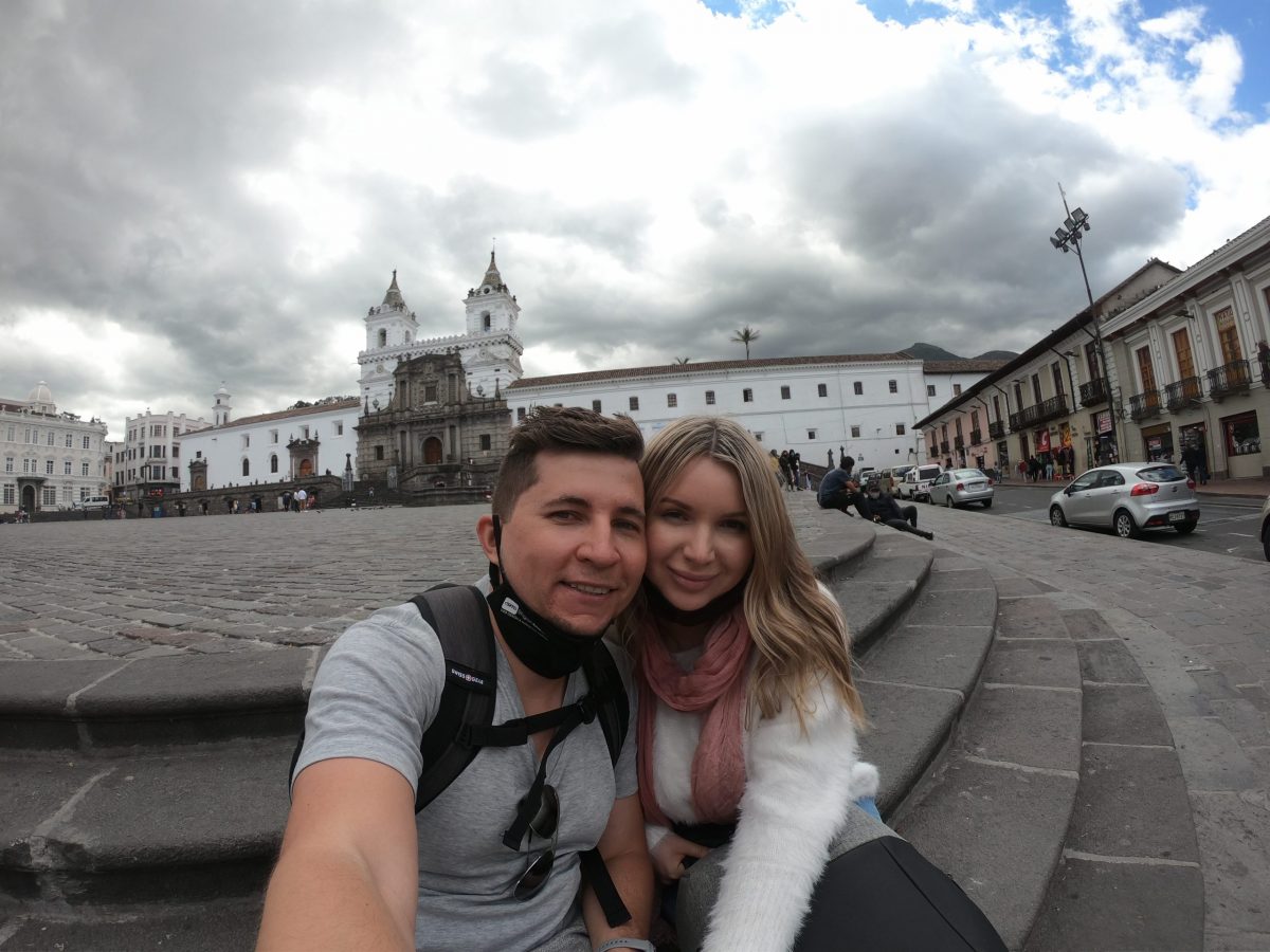 Exploring historic downtown in Quito Ecuador (Plaza Grande)