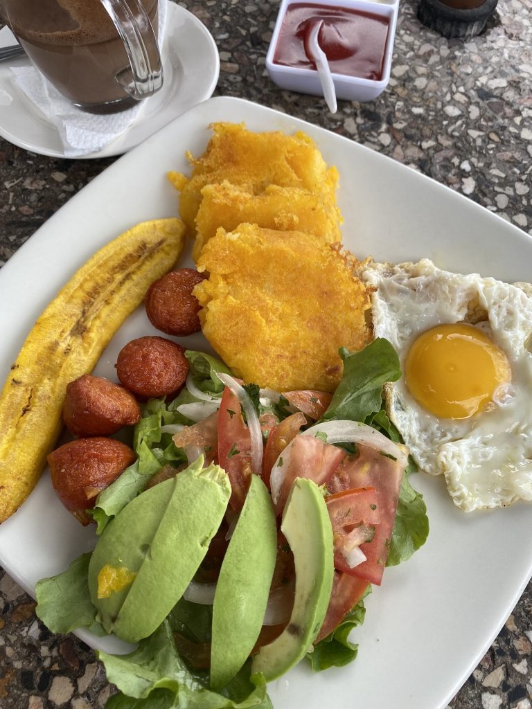 Llapingachos food that we tried during our trip in Ecuador's mainland