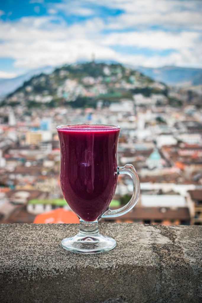 Colada morada ecuadorian drinks