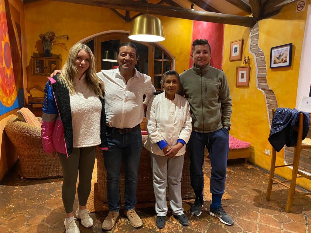 Image with the hotel owner in Otavalo, Ecuador