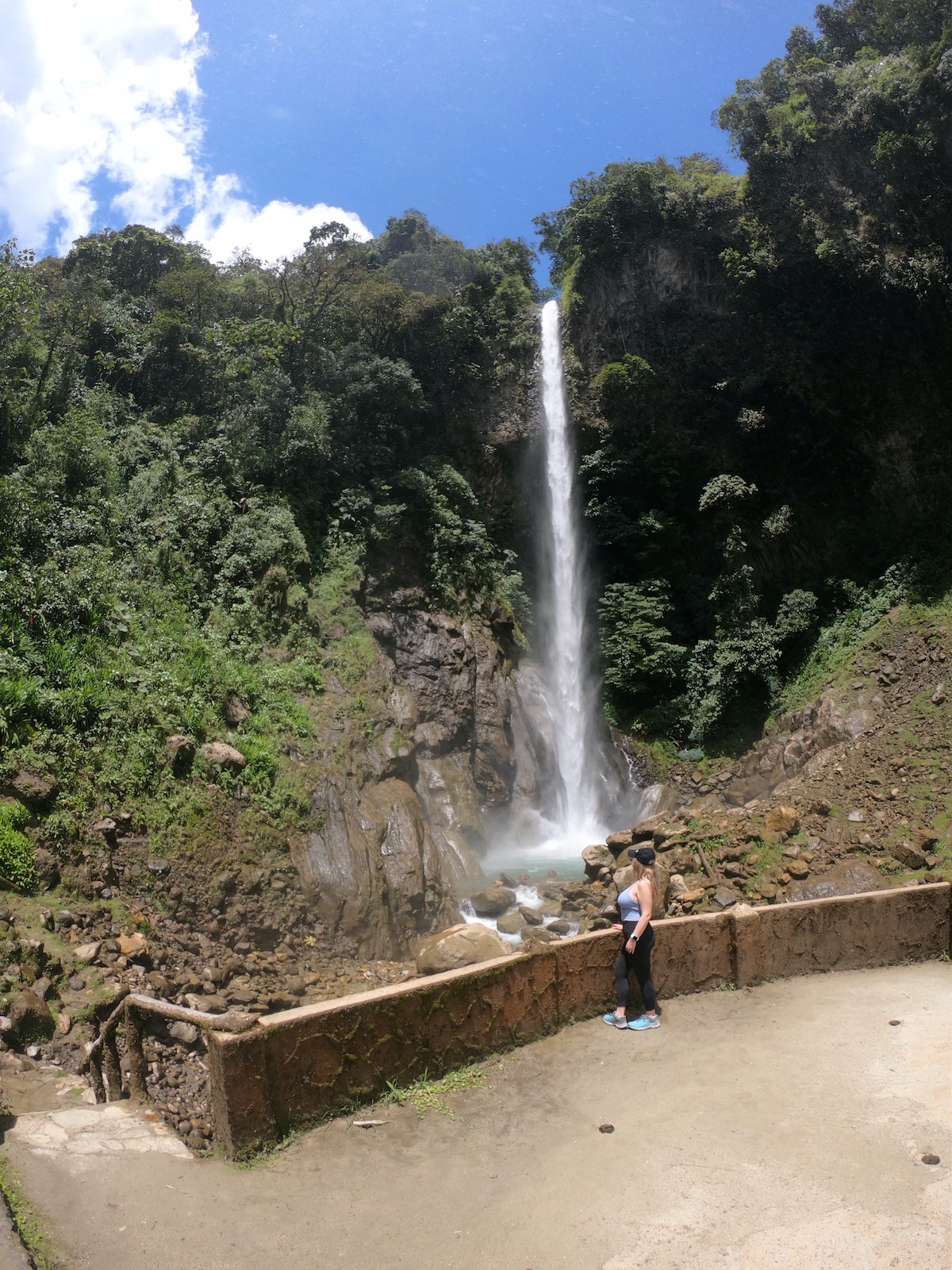 Views of Machay Waterfall in Banos, Ecuador