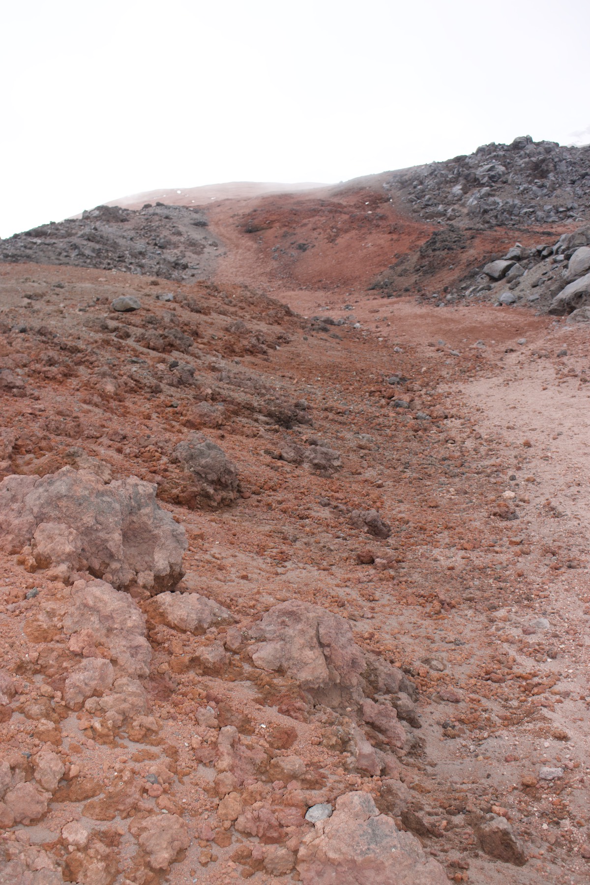 Red eruption at Cotopaxi volcano, Ecuador