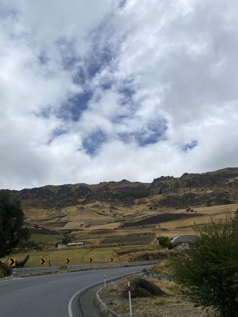 Road to Quilotoa lake in Ecuador