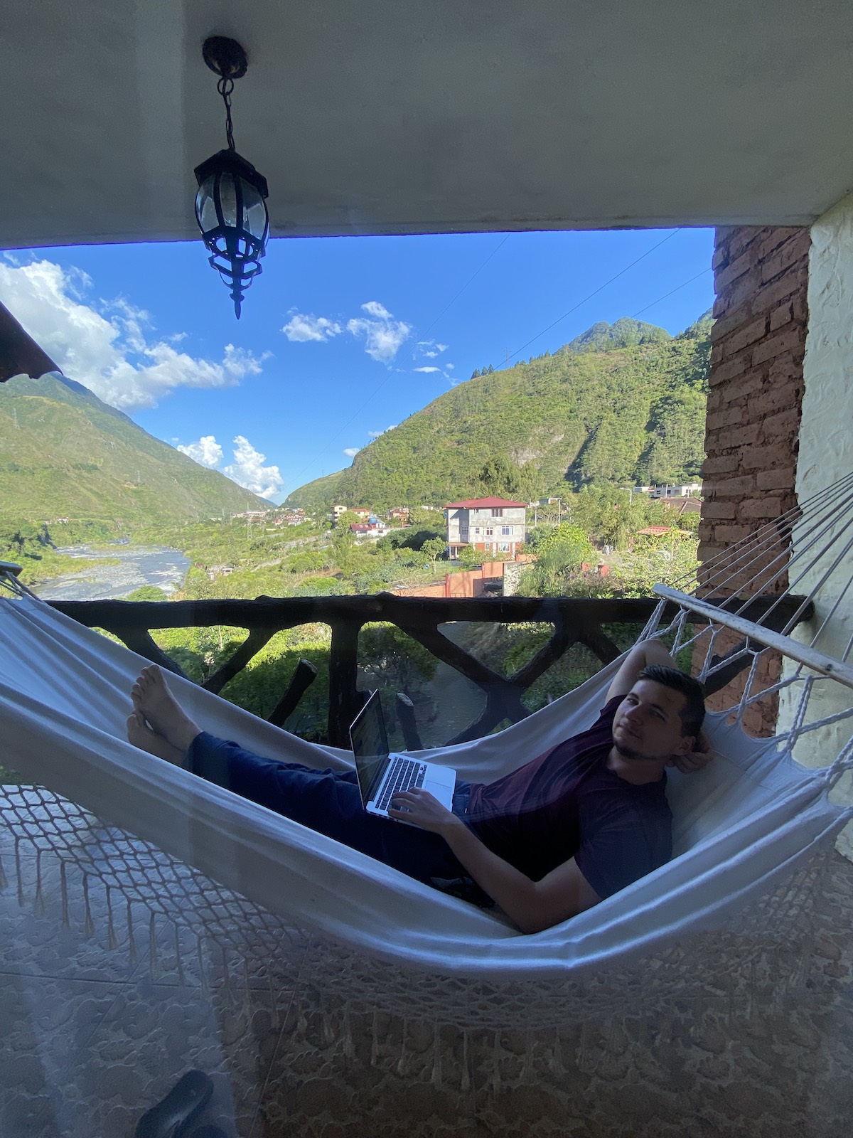 Hotel view in Banos, Ecuador