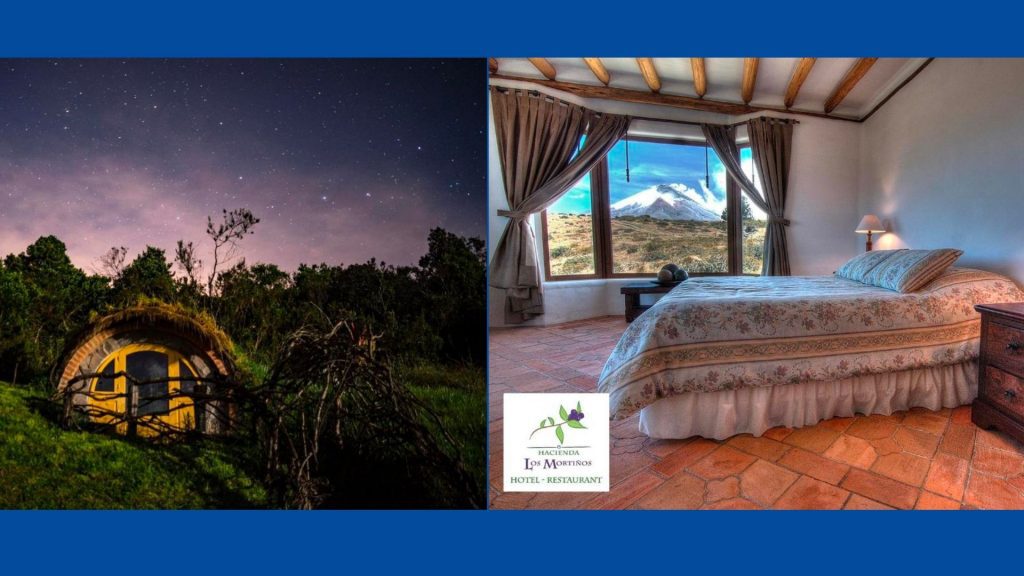 Photos of Hacienda Los Mortiños and Secret Garden hotels near Cotopaxi volcano in Ecuador