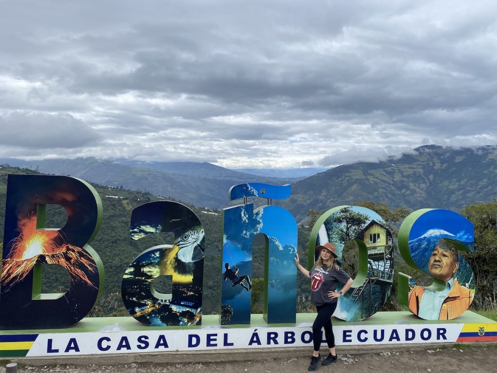 Banos Ecuador display sign