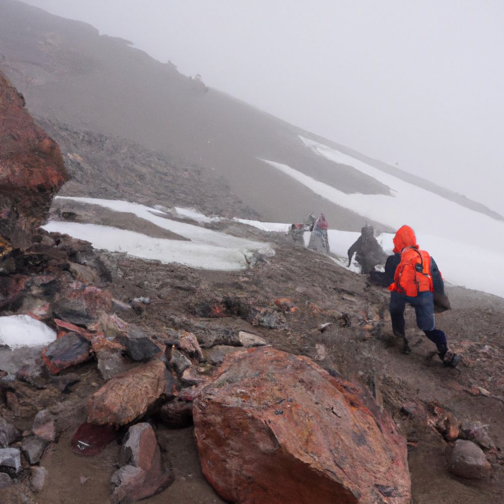 Climbing to Chimborazo volcano with our tour guide