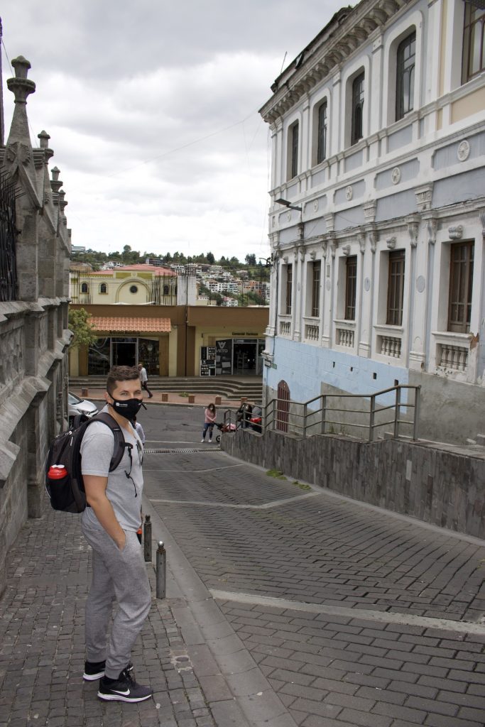 Me at one of the streets of Quito's old town