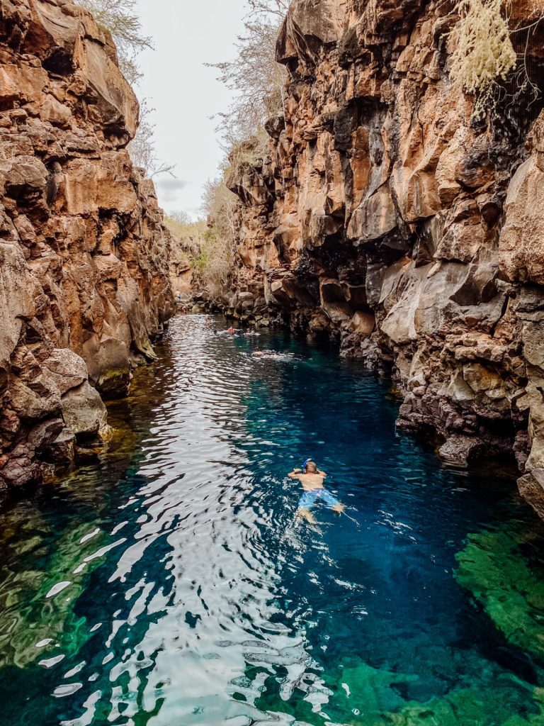 I am swimming in Las Grietas (Puerto Ayora, Santa Cruz Island, Galapagos)