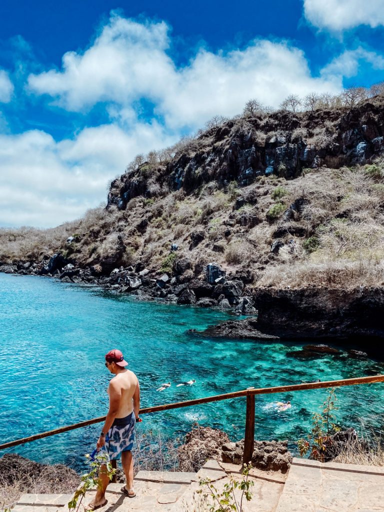 Going snorkelling at Playa Tijeretas beach on San Cristobal Island (Galapagos)