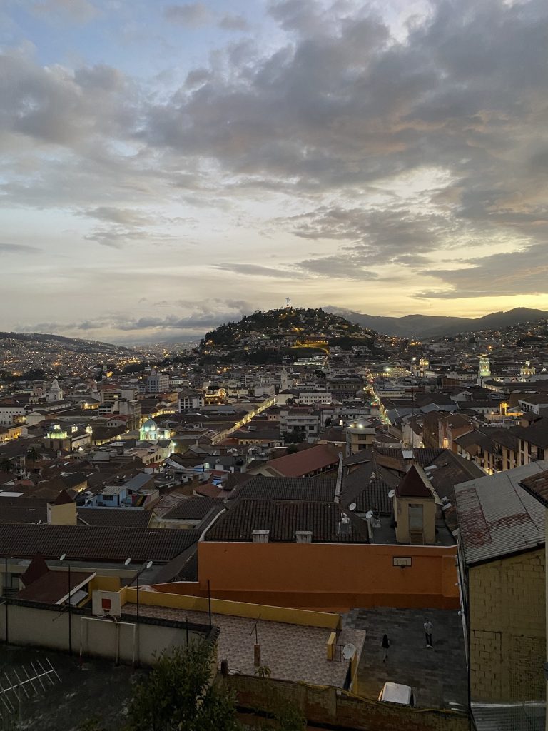 La Ronda view on Quitos historic town at night