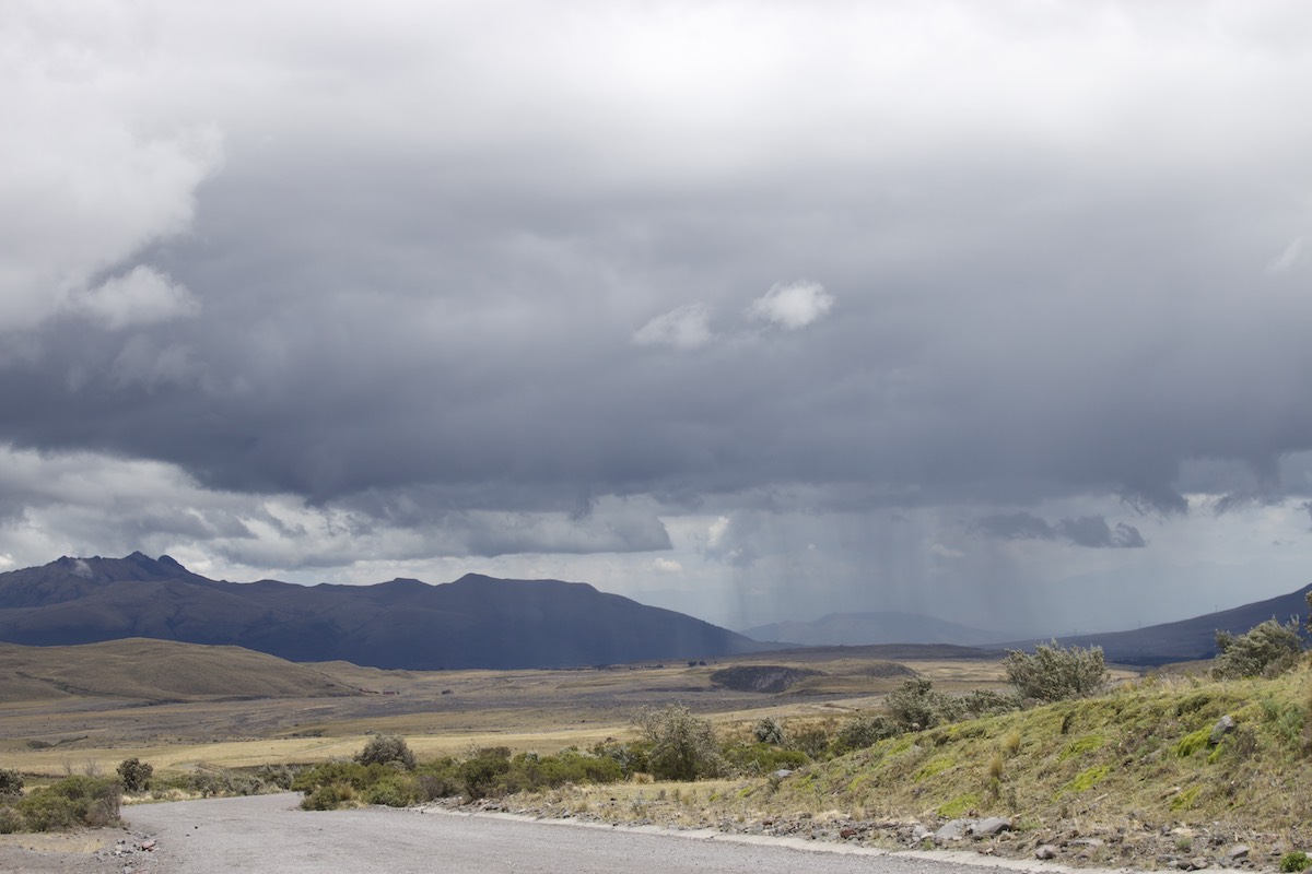 Rainy and sunny at the same time in Cotopaxi National park