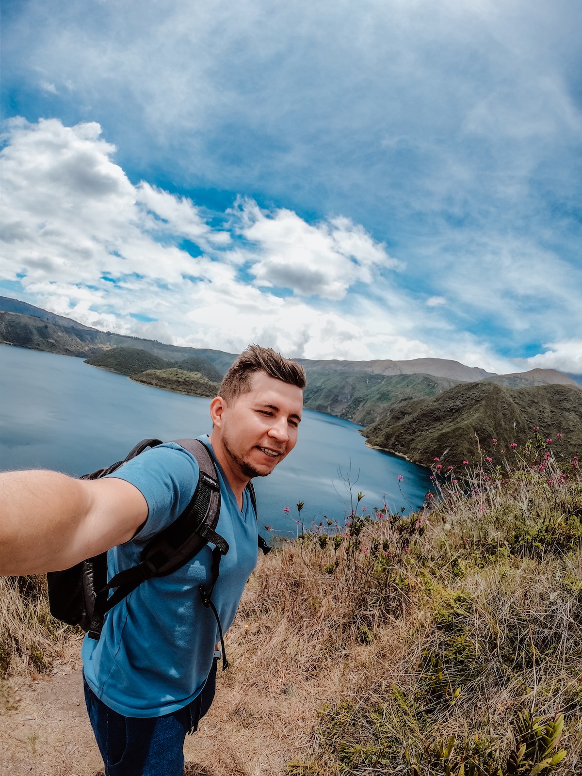 hiking at Laguna de Cuicocha