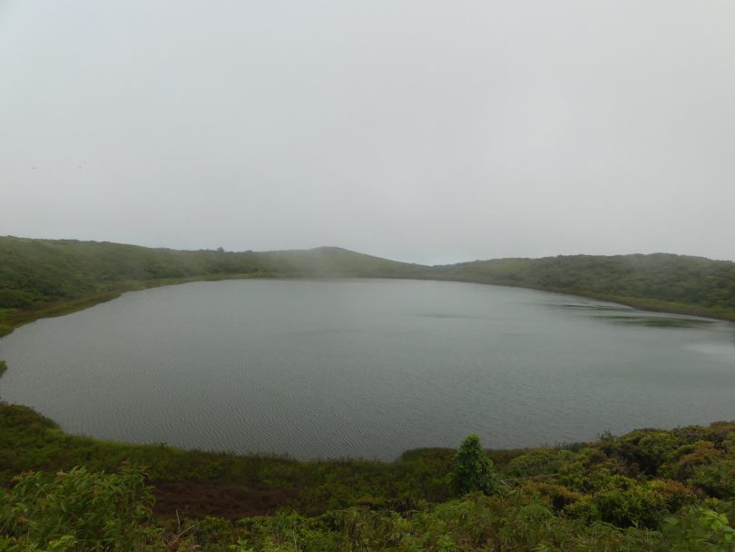 El Junco Lagoon Galapagos panoramic view