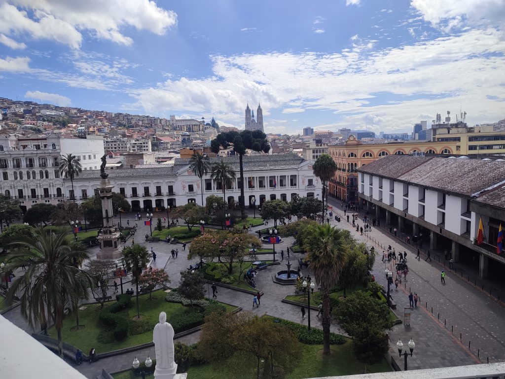 Plaza Grande in Quito Ecuador (view from the top)