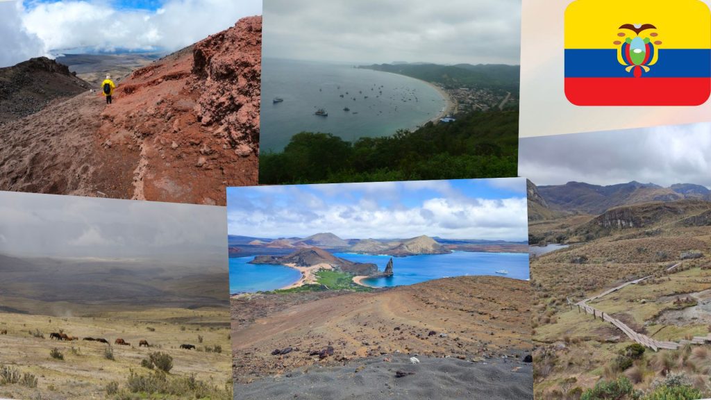 National parks of Ecuador in the collage image