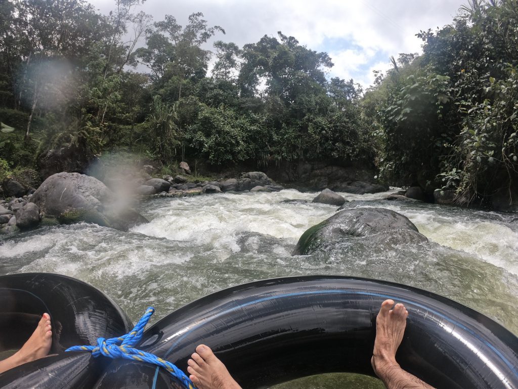 Tubing in the River in Mindo Ecuador