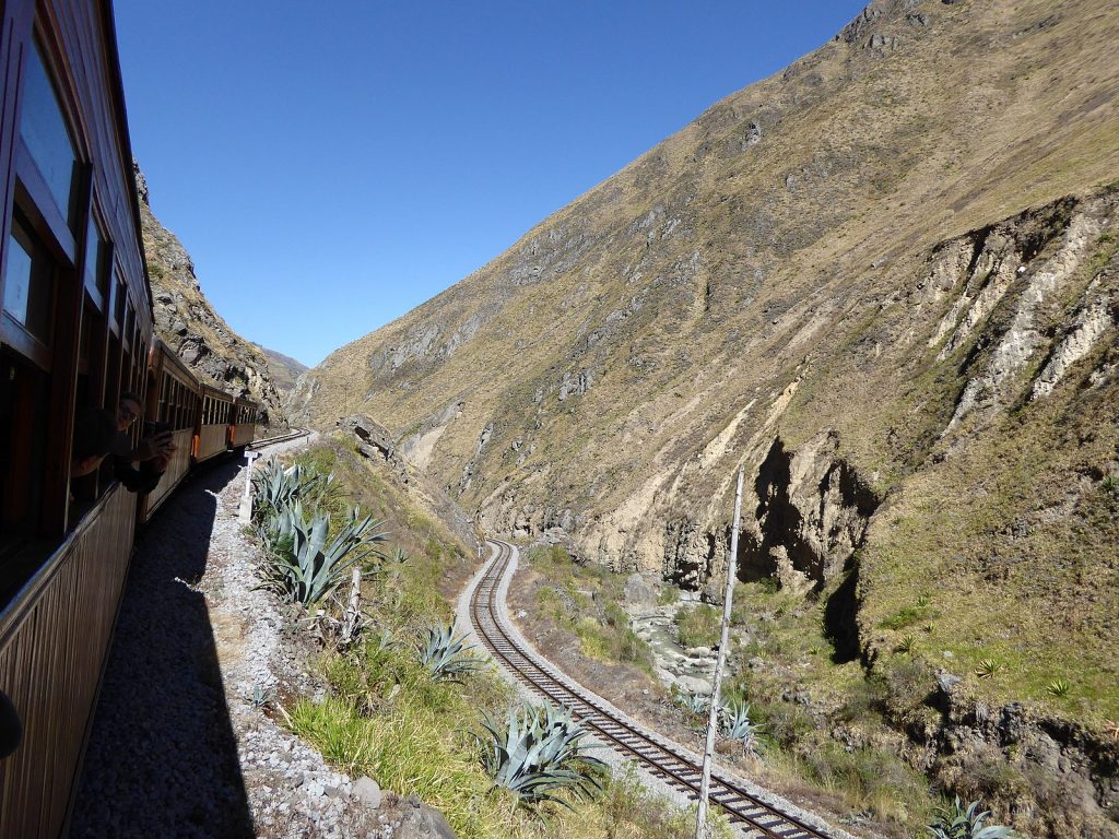 Riding on the Devil's Nose train through Ecuadorian Andes