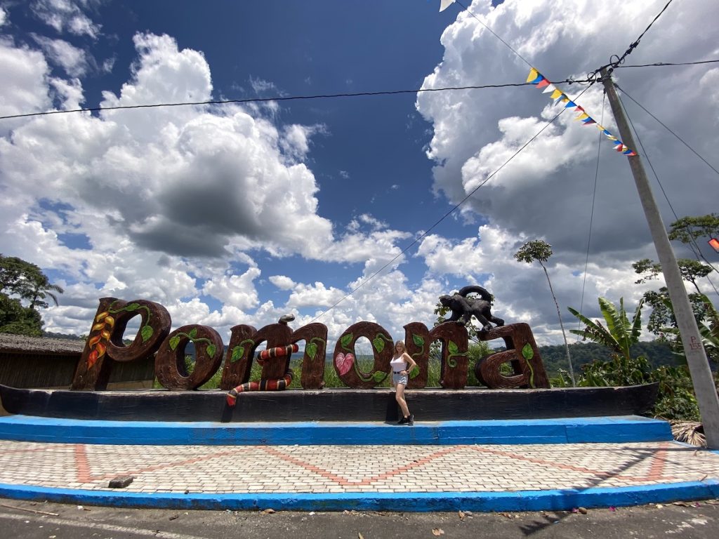 Sign with Puyo, Ecuador