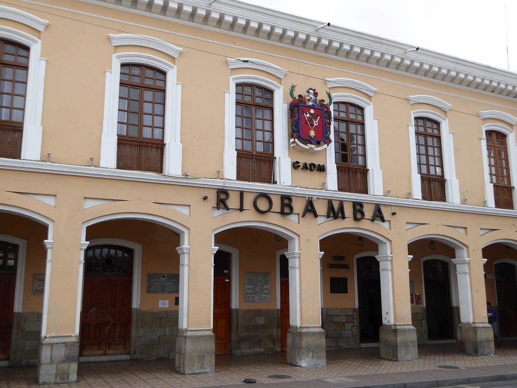 Historical government building in Riobamba, Ecuador