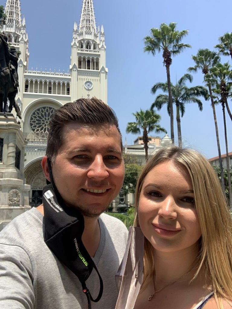 my wife and I in guayaquil